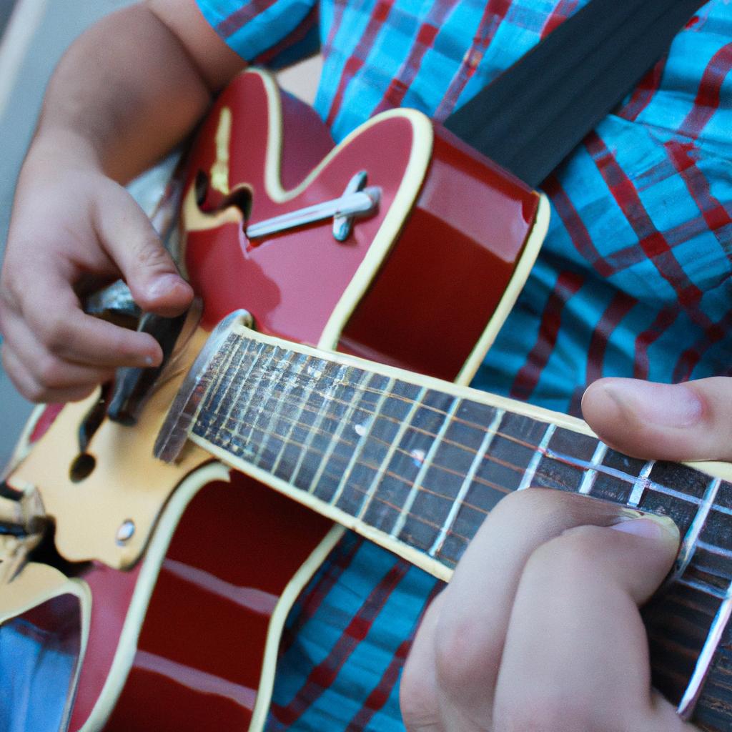 Person playing a rockabilly guitar